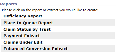 Reports Page